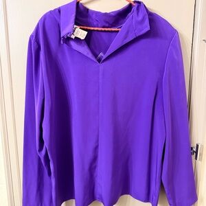 Vintage Jo Hardin purple blouse and quilted jacket